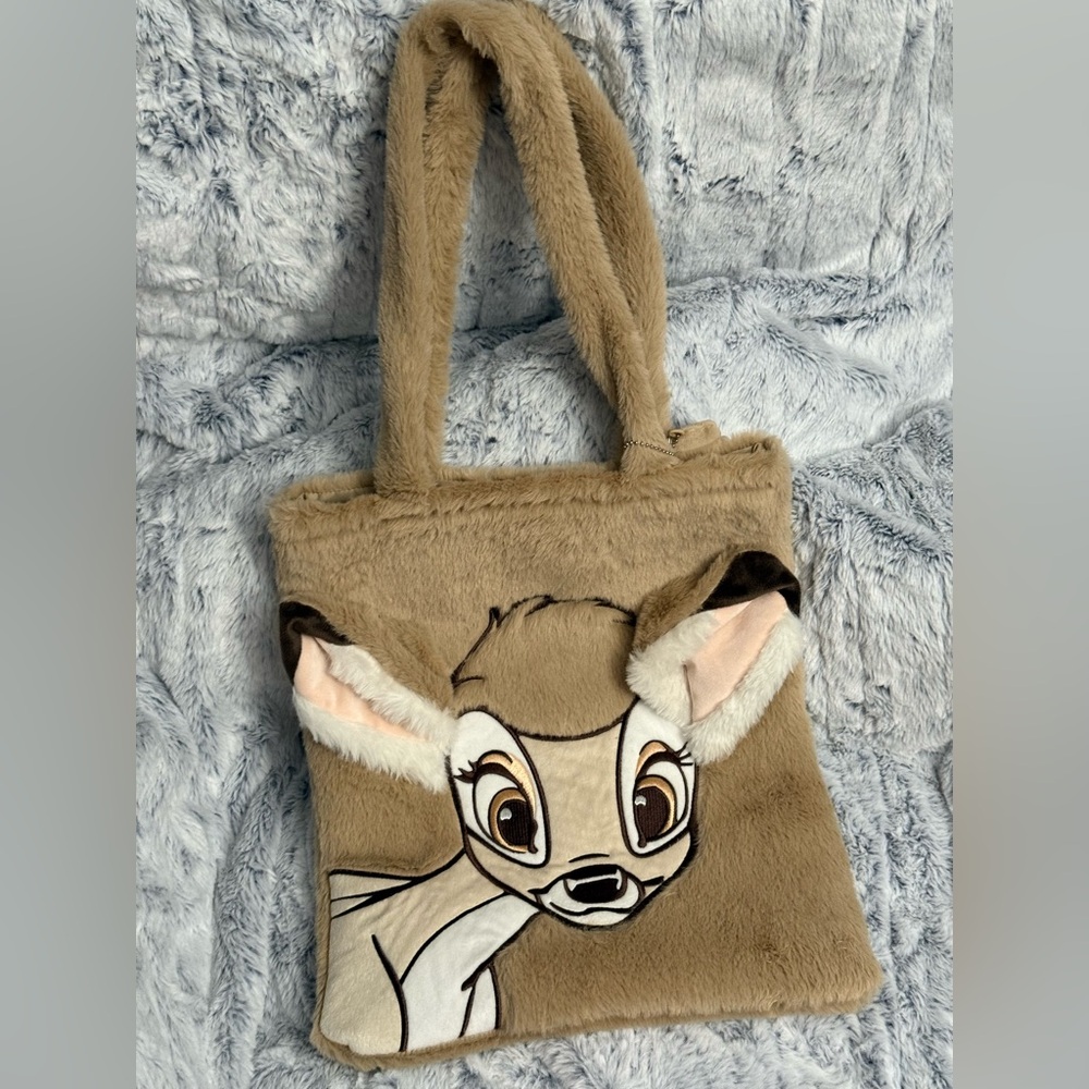 Disney Parks BAMBI Faux Fur Tote Bag - NWOT